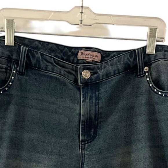 Juicy Couture Plus-Size Blue Juicy Spell-Out Stretch Straight Leg Jeans Sz 16W - Picture 7 of 11